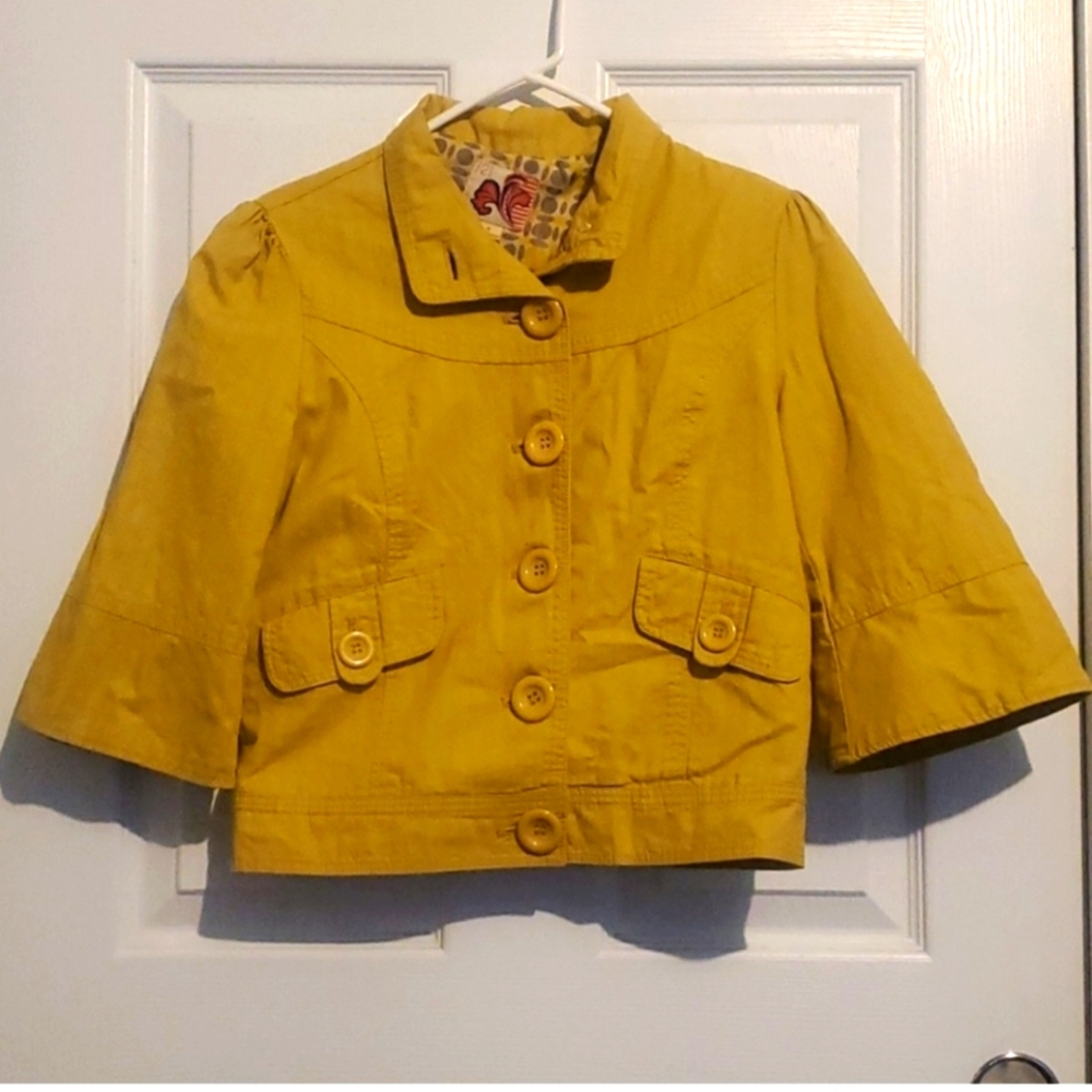 BLAZER/JACKET PEACOAT FOREVER 21 MUSTARD COLOR SIZE S